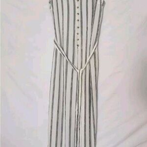 AEO Striped Black and White Jumpsuit